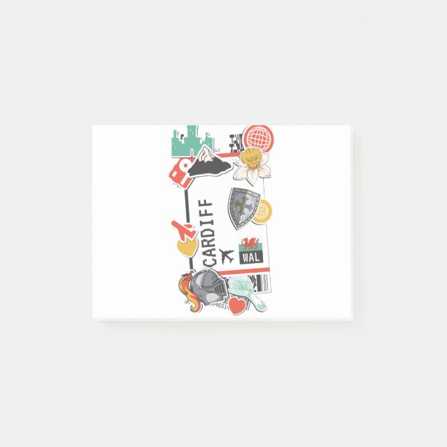 BOARDING PASS CARDIFF WALES POST-IT NOTES (Front)