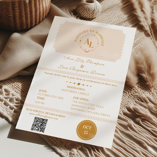 Boarding Pass Cosmic Wedding Destination Invitation (Creator Uploaded)