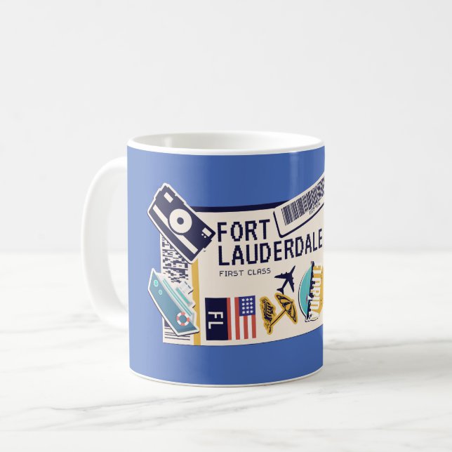 BOARDING PASS FORT LAUDERDALE FLORIDA USA COFFEE MUG (Front Left)