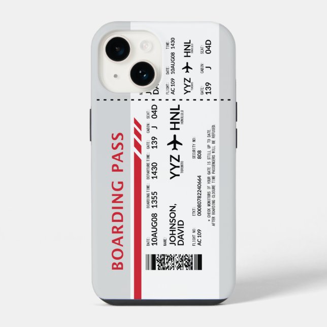 Boarding Pass - Grey iPhone Case (Back)