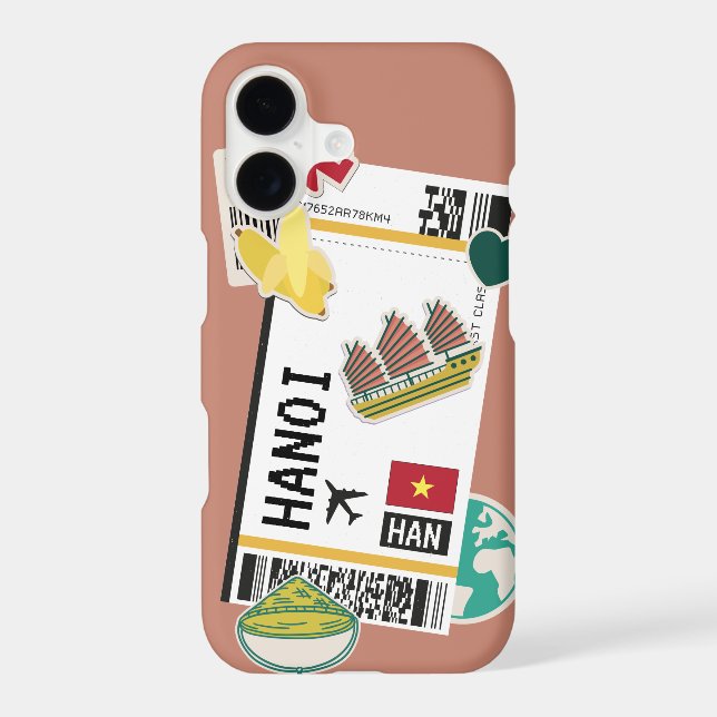 BOARDING PASS HANOI VIETNAM iPhone CASE (Back)