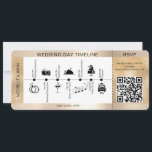 Boarding Pass Illustrated Wedding Timeline RSVP Invitation<br><div class="desc">Boarding Pass Illustrated Wedding Timeline RSVP Invitation</div>