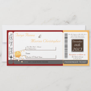 Boarding Pass Linen Wedding Invitation Paper Lante