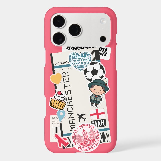 BOARDING PASS MANCHESTER, ENGLAND iPhone CASE (Back)