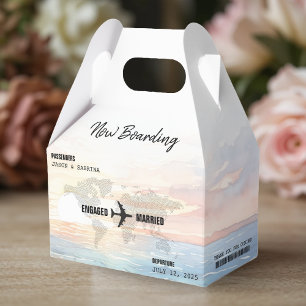 Boarding Pass Ocean Sunset Destination Wedding Favour Box