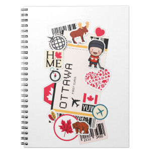 BOARDING PASS OTTAWA CANADA NOTEBOOK