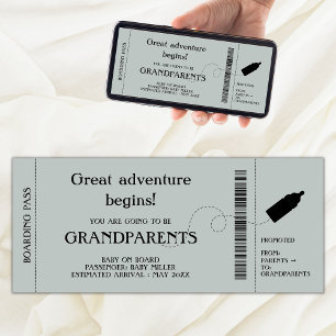 Boarding Pass Pregnancy Announcement For Parents
