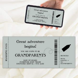 Boarding Pass Pregnancy Announcement For Parents