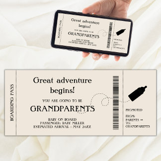 Boarding Pass Pregnancy Announcement For Parents
