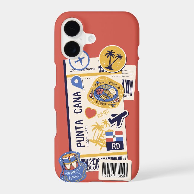 BOARDING PASS PUNTA CANA DOMINICAN REPUBLIC iPhone CASE (Back)
