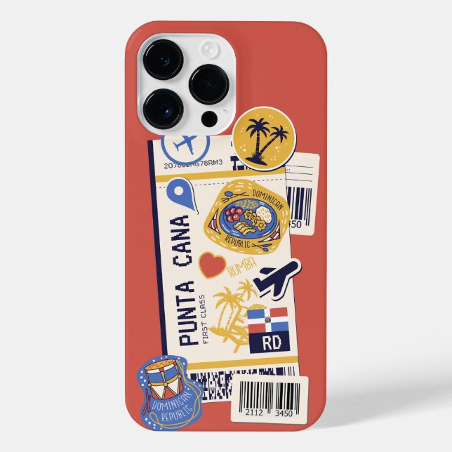 BOARDING PASS PUNTA CANA DOMINICAN REPUBLIC iPhone CASE (Back)