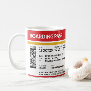 Boarding Pass - Red Coffee Mug