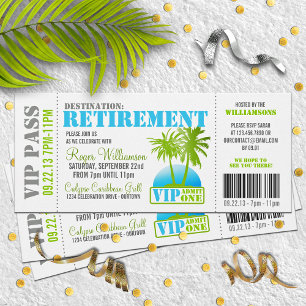Boarding Pass Retirement Party Invitation