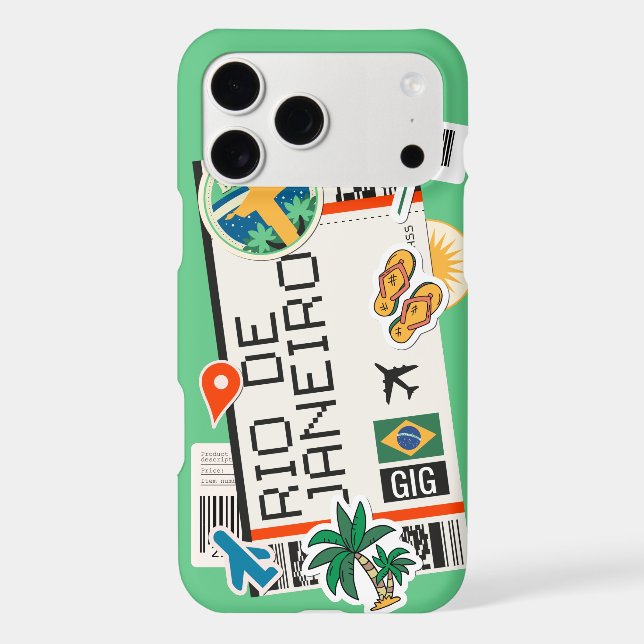 BOARDING PASS RIO DE JANEIRO BRAZIL iPhone CASE (Back)