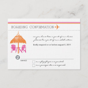 Boarding Pass RSVP Card