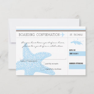 Boarding Pass RSVP TO ST. THOMAS Card