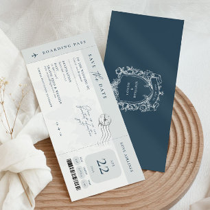 Boarding Pass Save the Date Invitation