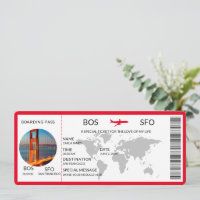 Boarding Pass Scratch Surprise Holiday/Trip Reveal