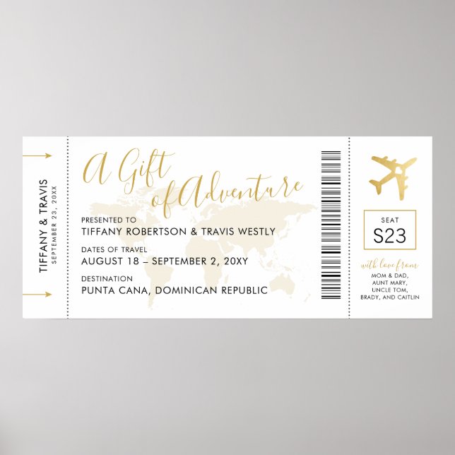 Boarding Pass Ticket Travel Gift  Poster (Front)