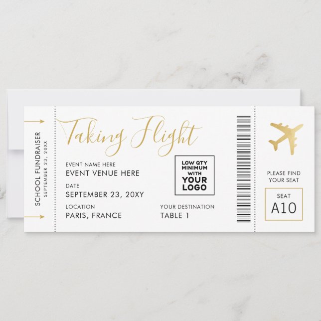 Boarding Pass Ticket Travel Theme Large Place Card (Front)