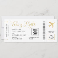 Boarding Pass Ticket Travel Theme Large Place Card