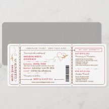 Boarding Pass Ticket Wedding Invitation