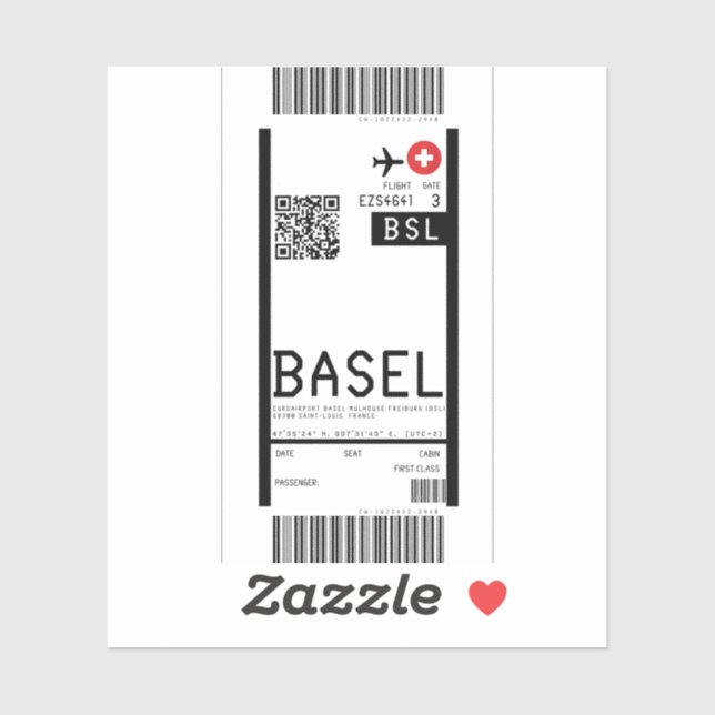Boarding pass to Basel (BSL) (Sheet)