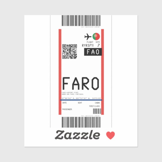 Boarding pass to Faro (FAO) (Sheet)