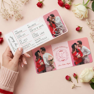 Boarding Pass To Love Plane Ticket Valentine's Day Holiday Card
