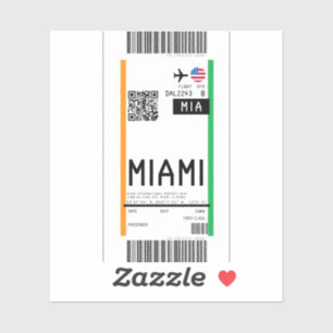 Boarding pass to Miami (MIA)