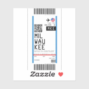 Boarding pass to Milwaukee (MKE)
