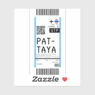 Boarding pass to Pattaya Thailand (UTP)