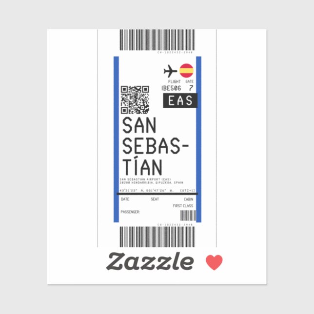 Boarding pass to San Sebastian (EAS) (Sheet)