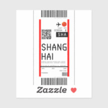 Boarding pass to Shanghai (SHA)