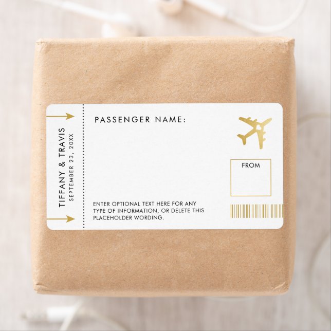 Boarding Pass Travel Theme Name Tag Sticker -Small (Insitu)