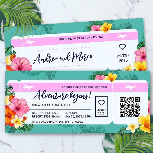 Boarding Pass Wedding Invitation Destination (Boarding Pass Wedding Invitation Destination)