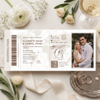 Boarding Pass Wedding Save The Dates Invitation