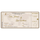 Boarding Pass Wedding VIP Airline Ticket Beige