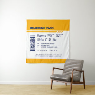 Boarding Pass - Yellow Tapestry