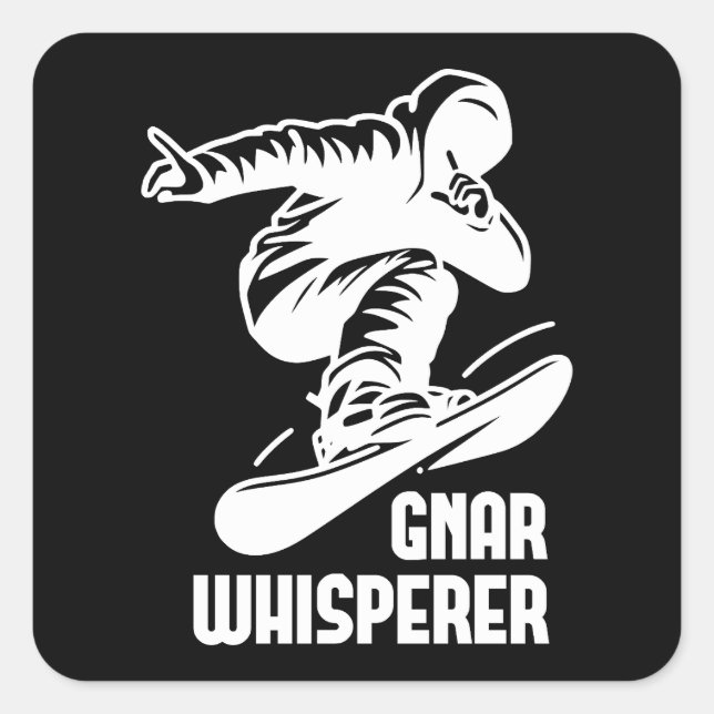 boarding, snowboard, snow, snowboarder, gnar, shre square sticker (Front)