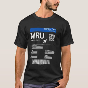 Boarding Ticket Mauritius Airport Vacation Flight  T-Shirt