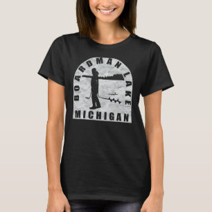 Boardman Lake Ice Fishing Michigan T-Shirt