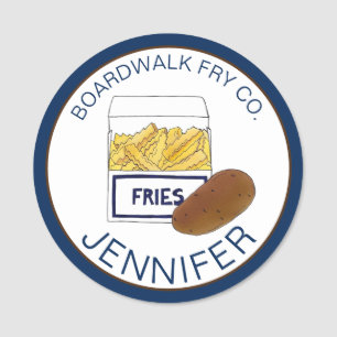 Boardwalk Beach French Fries Chips Fried Potatoes Name Tag