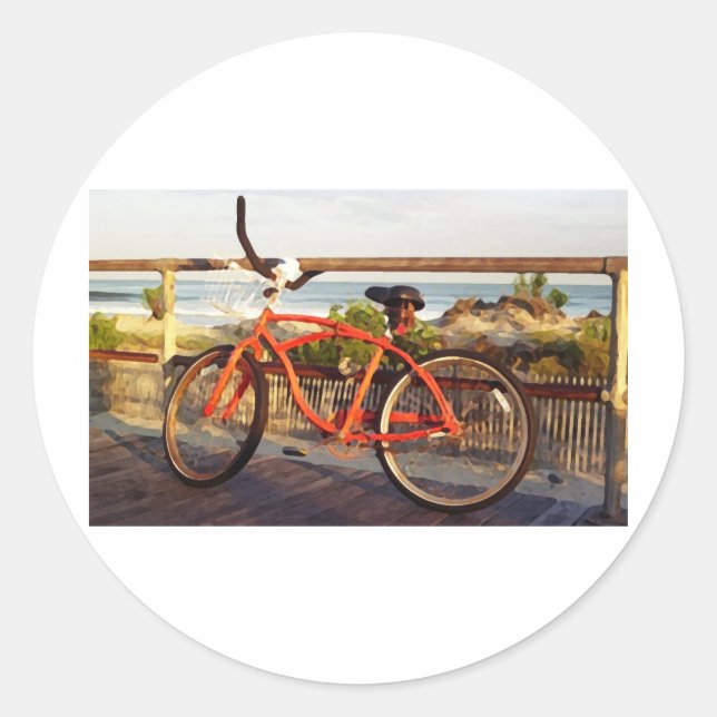 Boardwalk Bike Classic Round Sticker (Front)