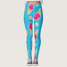 Boardwalk Bliss: Ice Cream & Stars Leggings