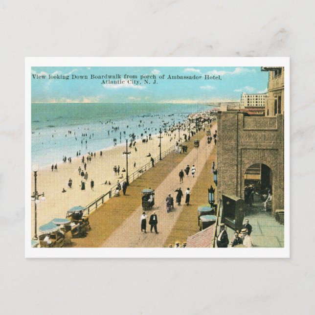 Boardwalk from The Ambassador, Atlantic City, NJ V Postcard (Front)