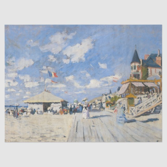 Boardwalk on the Beach at Trouville by Monet Tissue Paper (Front)