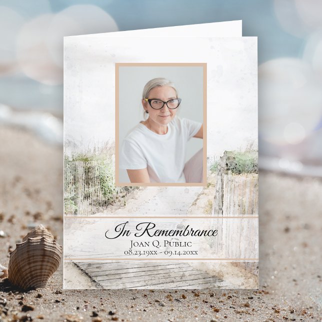 Boardwalk to Beach Funeral Memorial Sympathy Thank You Card (Creator Uploaded)