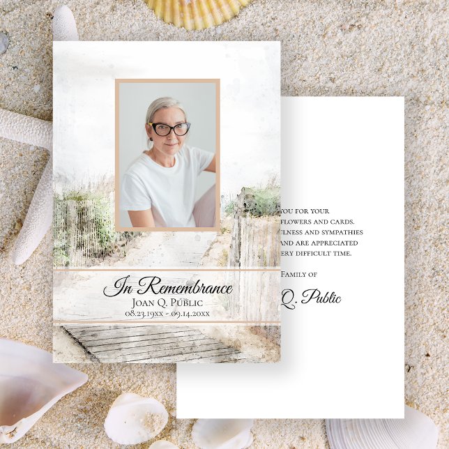 Boardwalk to Beach Funeral Memorial Sympathy Thank You Card (Creator Uploaded)