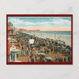 Boardwalk View, Atlantic City NJ Vintage Postcard